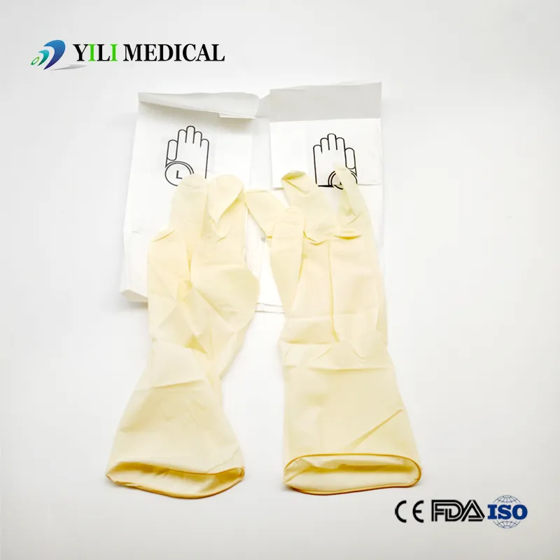 Luvas de látex em pó descartáveis para cirurgia médica
