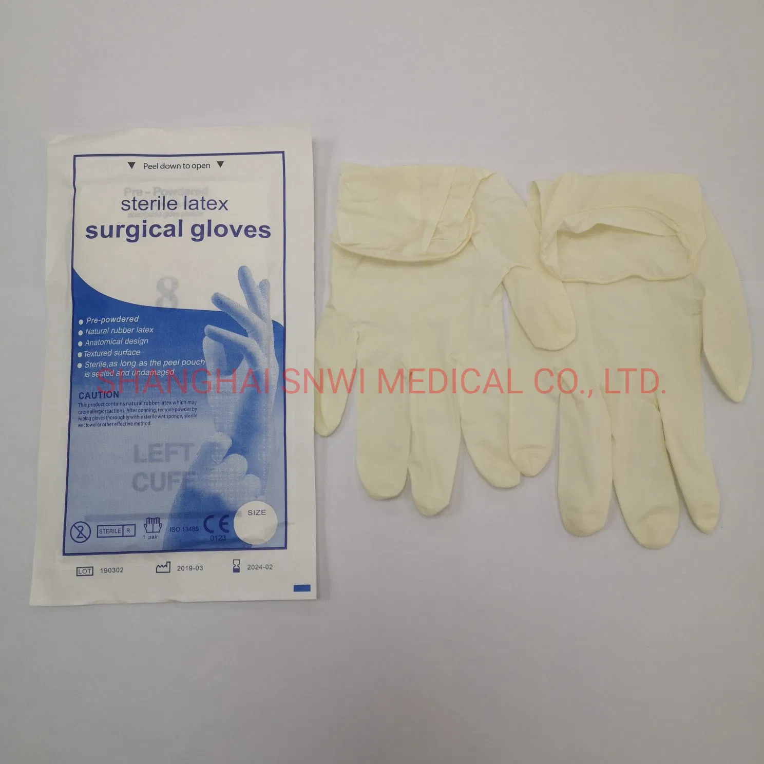 Venda Quente Luvas Cirúrgicas de Látex Estéreis Descartáveis Médicas