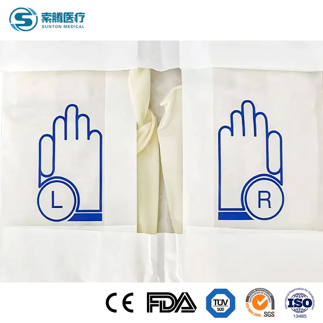 Luvas Cirúrgicas Descartáveis Sem Pó Sunton Fabricante de Mitens Antibacteriais de Grau Médico da China Luvas de Látex de Alta Qualidade Luvas de Látex na Cor Branca