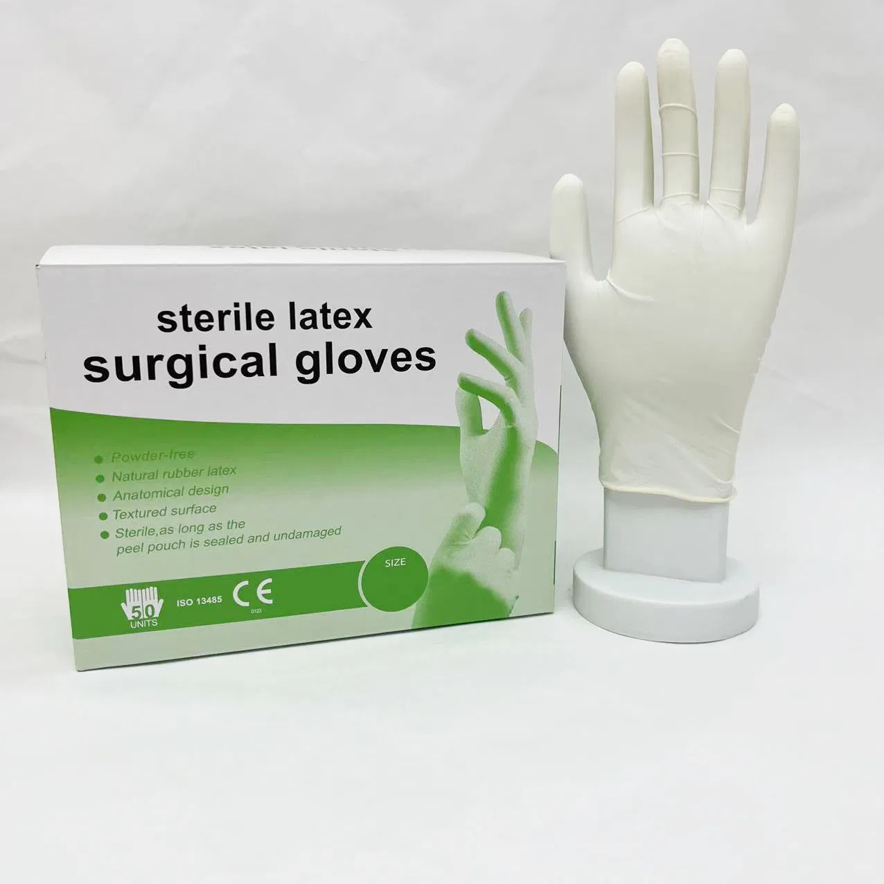 Luvas Cirúrgicas de Látex Brancas - Grau Médico, Tamanhos 6-8