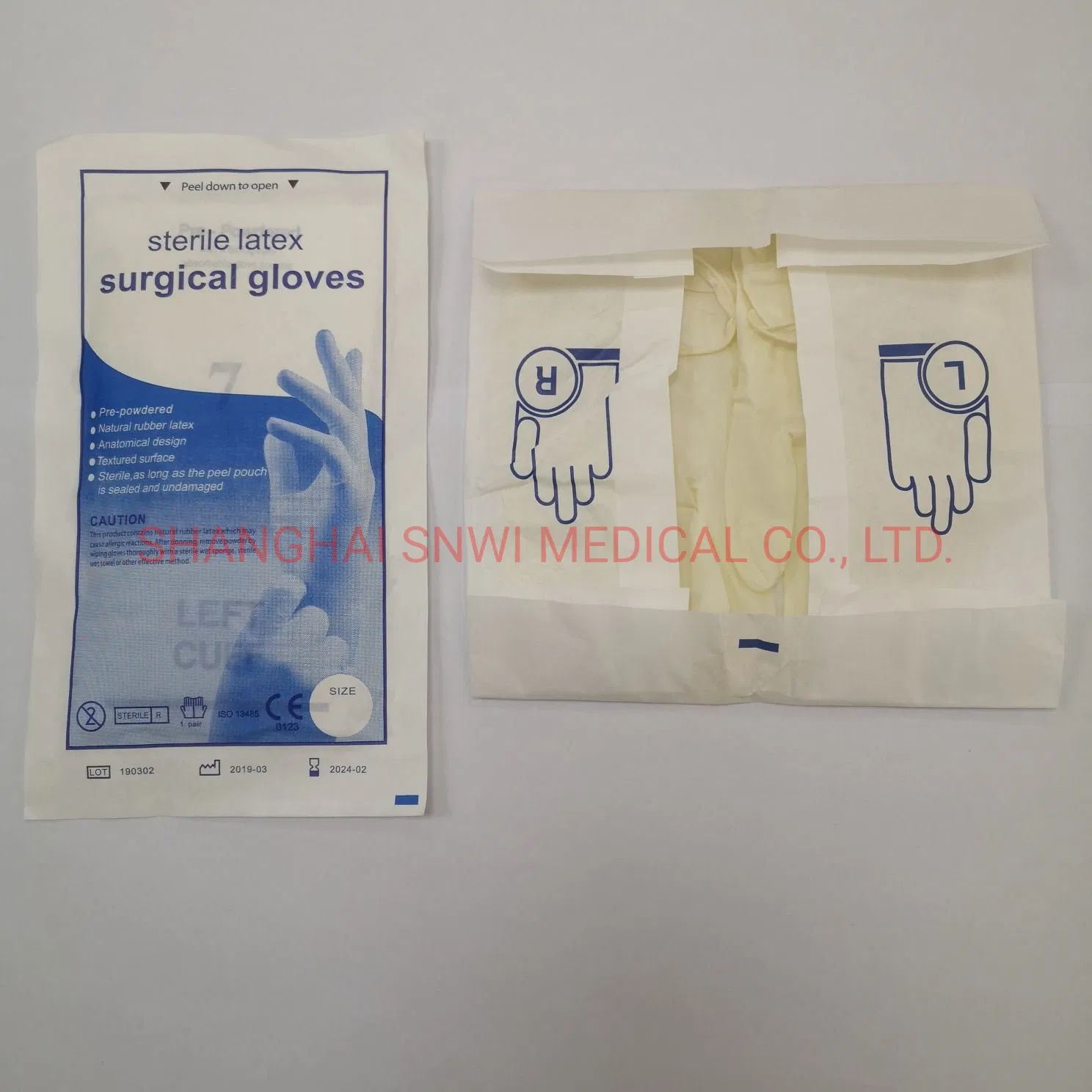 Venda Quente Luvas Cirúrgicas de Látex Estéreis Descartáveis Médicas