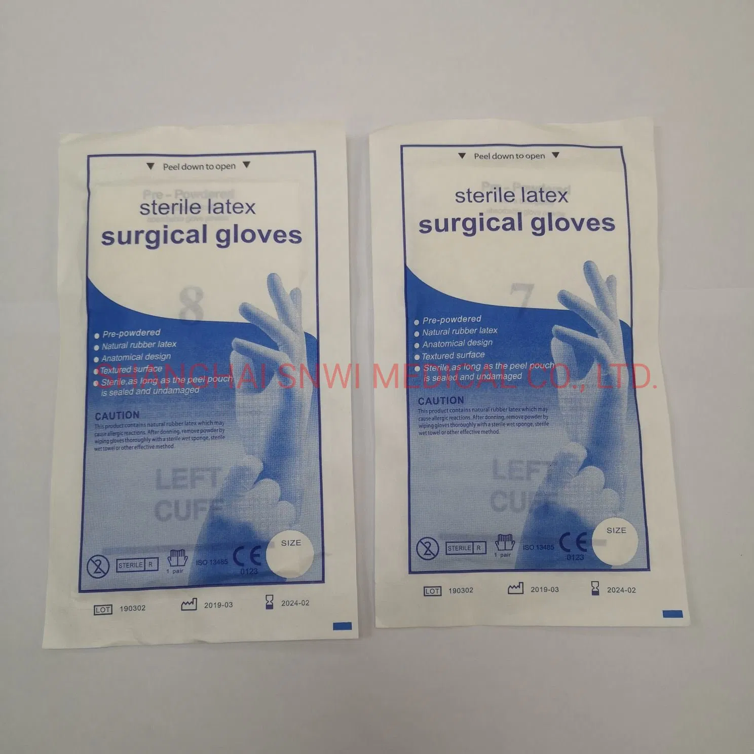 Venda Quente Luvas Cirúrgicas de Látex Estéreis Descartáveis Médicas