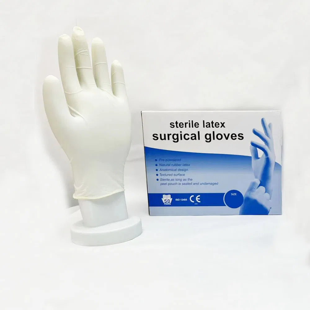 Luvas Cirúrgicas de Látex Brancas - Grau Médico, Tamanhos 6-8