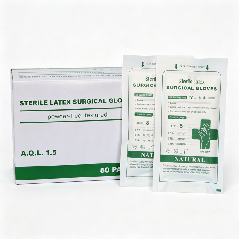 Tamanho 6/6.5/7/7.5/8/8.5/9 Luvas de Látex Natural com Alta Tensilidade Sem Pó Descartáveis Médicas Luvas Cirúrgicas de Látex