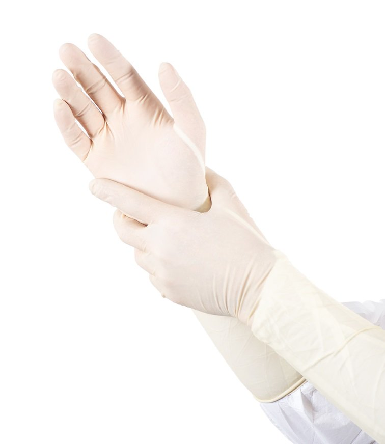 Luvas de exame médicas descartáveis de látex em pó a granel a preço acessível