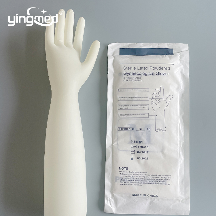 Luvas para Médicos Luva Descartável Barata de Látex Ginecologia Hospitalar Descartável Longas Luvas Sem Pó Exame Marca Privada