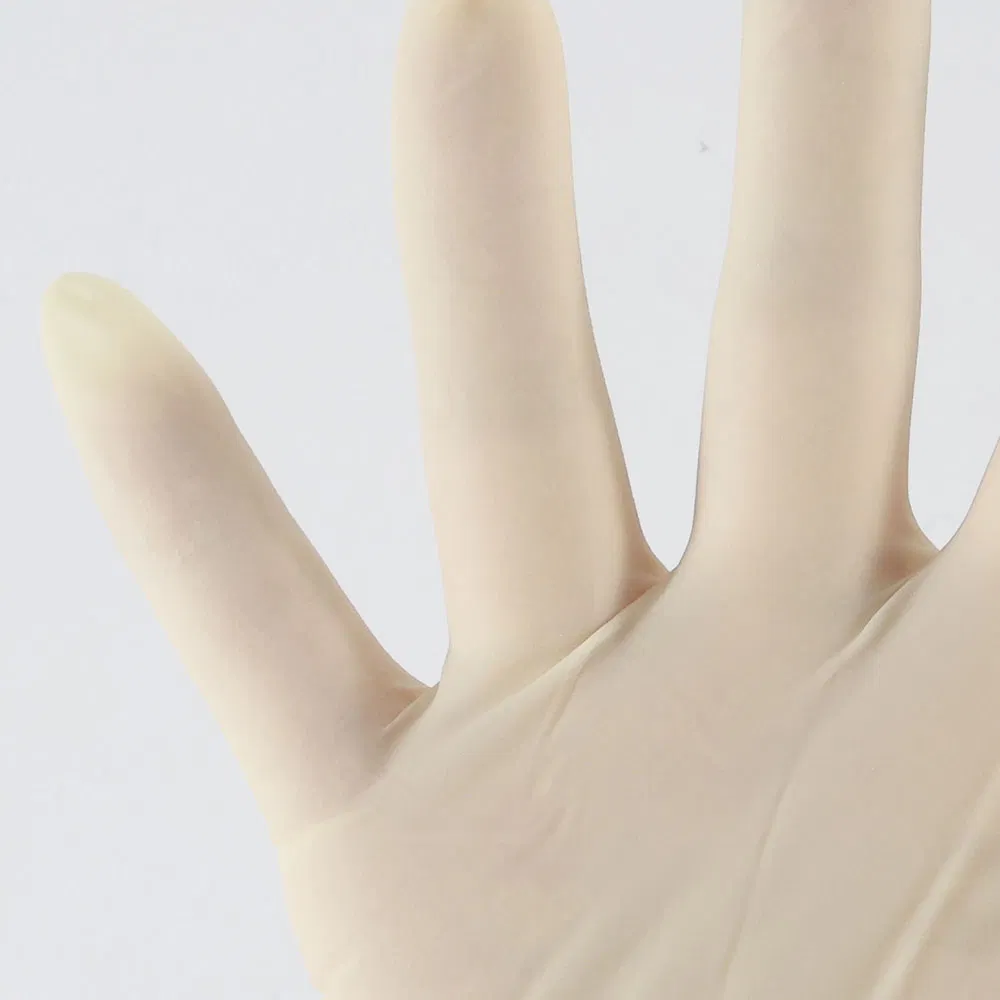 Luvas Cirúrgicas de Látex Descartáveis Texturizadas para os Dedos Sem Pó Brancas
