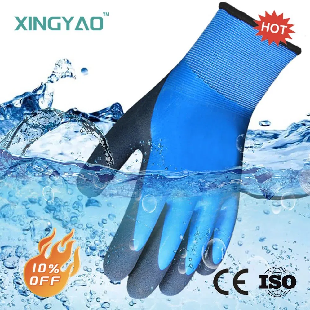 Luvas de Trabalho para Inverno Resistentes ao Frio ao Ar Livre Impermeáveis com Palma Revestida de Látex de Dupla Camada em Tecido de Acrílico Terry Minus 70celsius