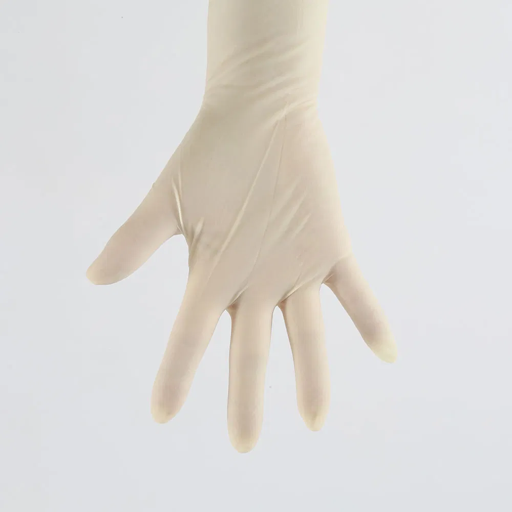 Luvas de ginecologia de comprimento do cotovelo brancas manga comprida látex ginecológica cirúrgica Luvas