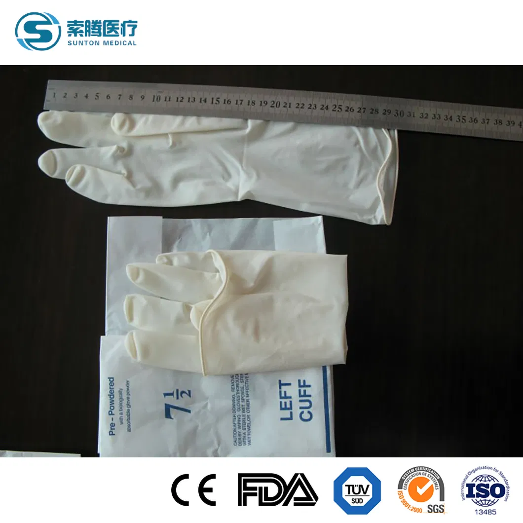 Luvas Cirúrgicas de Látex de Alta Qualidade Sem Pó Luvas Cirúrgicas Cor Branca Fabricadas na China Amostra Disponível Luvas de Látex de Grau Médico