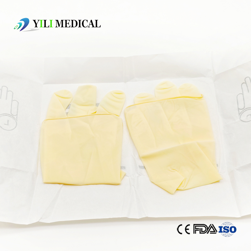 Luvas de látex em pó descartáveis para cirurgia médica