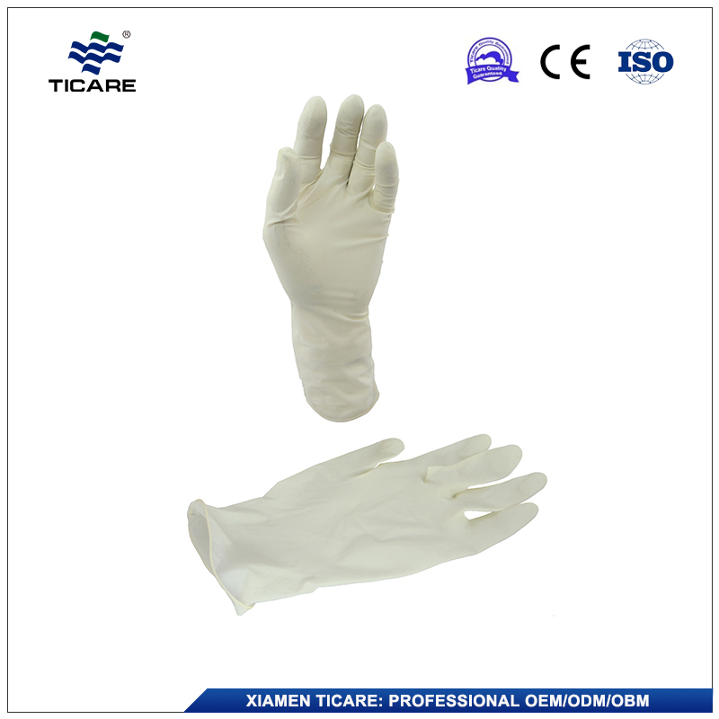 Luvas de Látex Descartáveis com Pó do Fabricante Ticare com Design Luvas de Exame de Látex