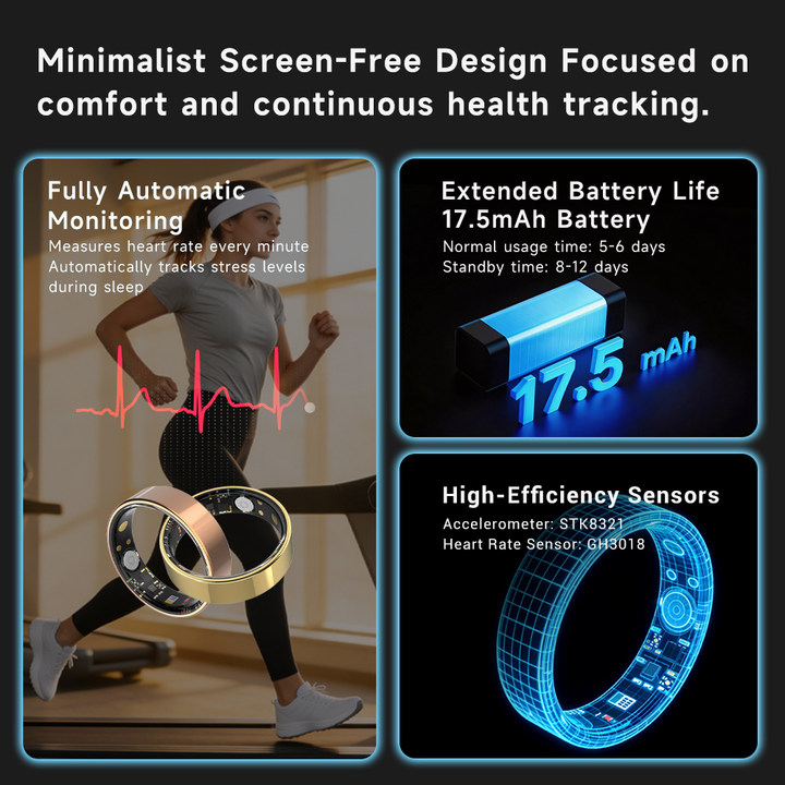 2026 Smart Ring Waterproof Fitness Tracker Video Switching IOS Android Men Women Health Health Ring Smart Anillo Inteligente