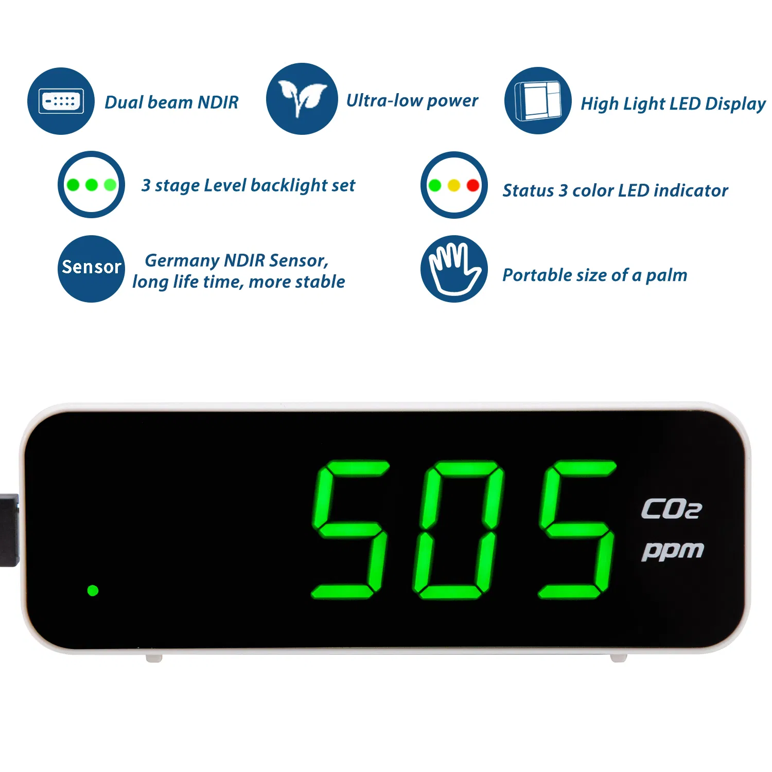 Mini Digital Desktop Air Quality Monitoring for Greenhouse, Home and Indoor Plant