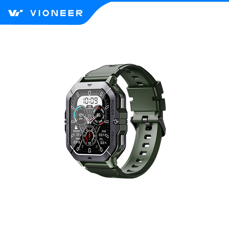 Vioneer Outdoor Waterproof Bt Calling Phone Heart Rate Sleep SpO2 Blood Pressure ECG Monitoring Sport Smart Bracelet Smartwatch