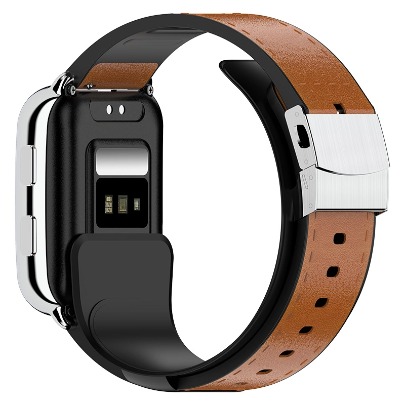2023 New Arrival Leather Strap High Precise Blood Pressure Oxygen Heart Rate Monitoring Smart Watch with Air Bag