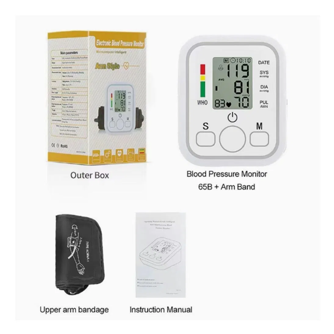 Professional Manufacturer Automatic Inflation Home Smart Digital Blood Pressure Monitor for Chronic Disease
