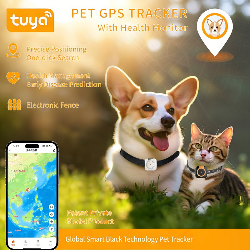 Pet Product Waterproof GPS Pet Tracker with Health Monitoring for Dogs