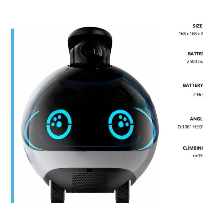 Cartoon Style Plastics Interactive Safe Charging Elderly Care Pet Monitoring Robot