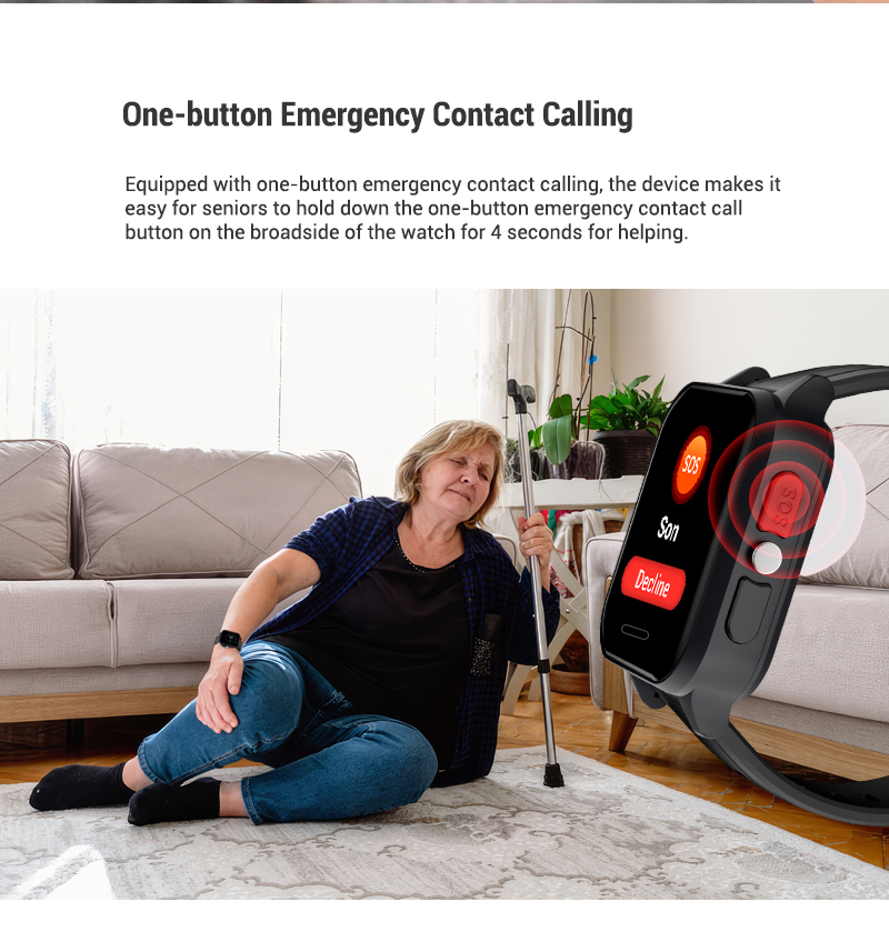 New Wearable Emergency Calling Equipment SOS Health Elder 4g Care Smartwatch GPS Track ECG Heart Rate Smart Watch for Elderly