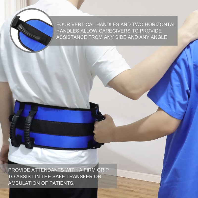 Elderly Standing Aid Transfer Shift Waist Belt Lumbar Support For Walking Training Care-Soft Protection Polyester Nylon Sports