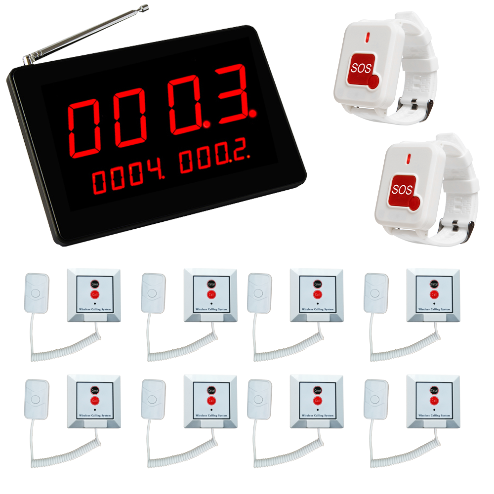 Medical Paging System with Wearable SOS Alert, Nurse Station Central Monitor &amp; Bedside Call Point for Elderly Care