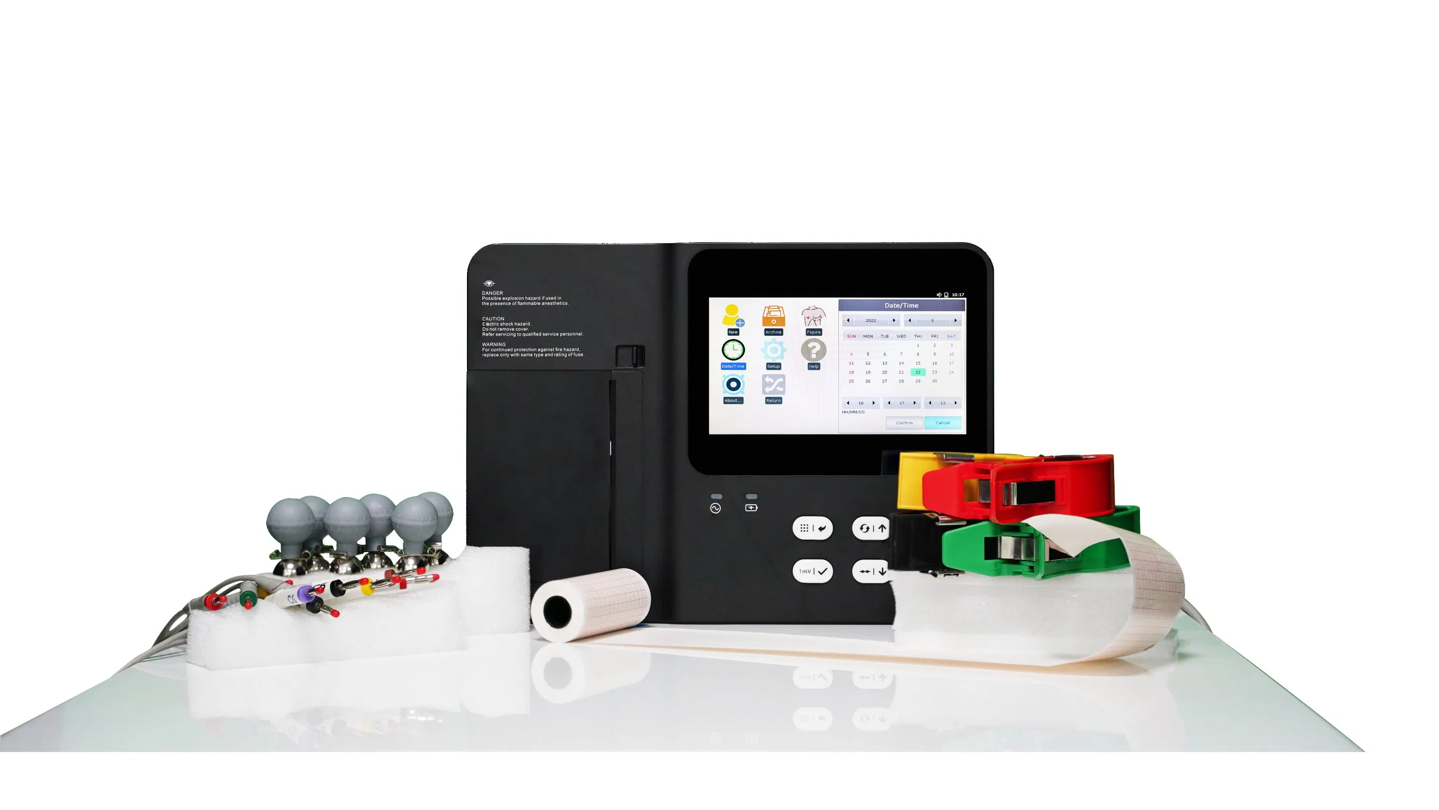 New Design ECG of 3 Channels and 12-LEDs Paper Printer
