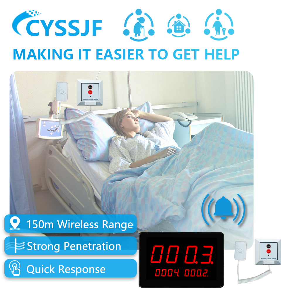 Medical Paging System with Wearable SOS Alert, Nurse Station Central Monitor &amp; Bedside Call Point for Elderly Care