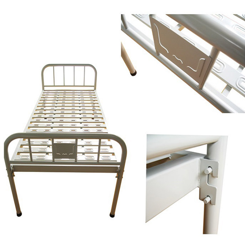 China Factory Sale Queen Size Platform Frame 16 Inch Custom Latest Design Hospital Bed Iron Single Metal Bed for Patients in Hospital