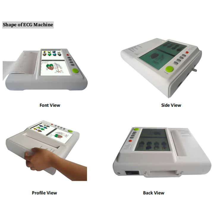 Portable 12-Lead ECG Cardiac Monitor for Home and Clinics