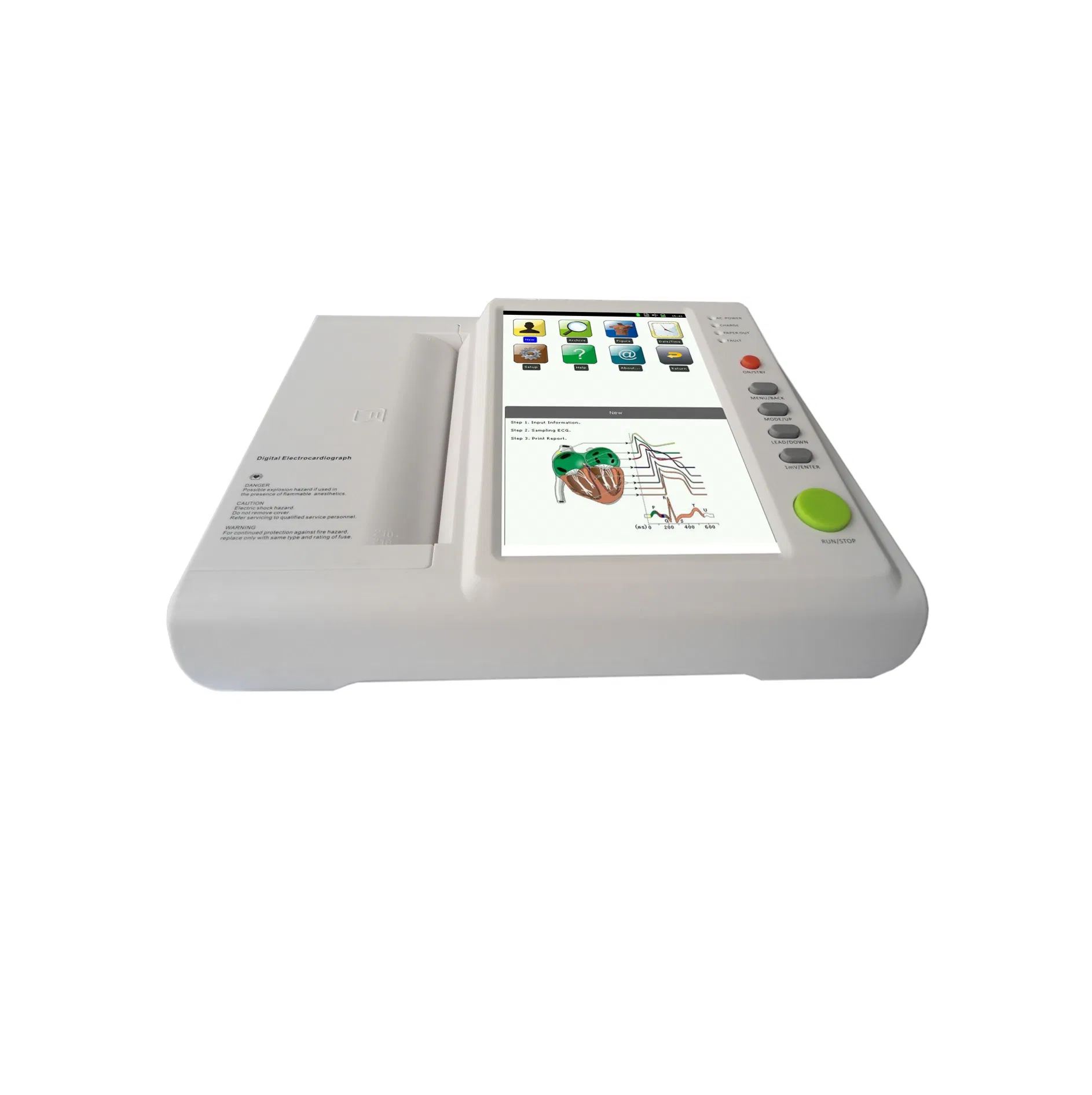 Portable 12-Lead ECG Cardiac Monitor for Home and Clinics