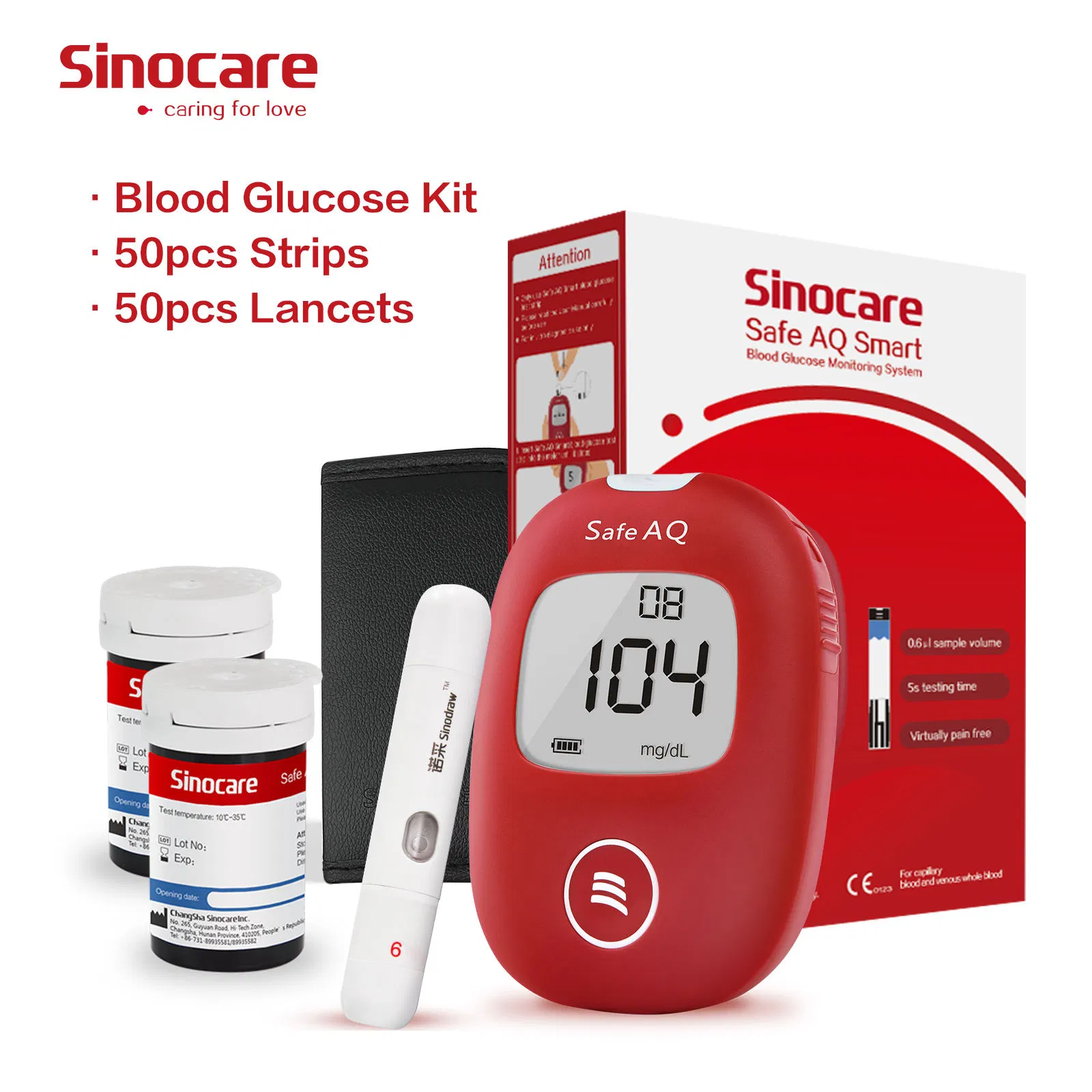 Sinocare Glucose Control Continuous Glucose Monitoring Devices Self Monitoring Blood Glucose Meter