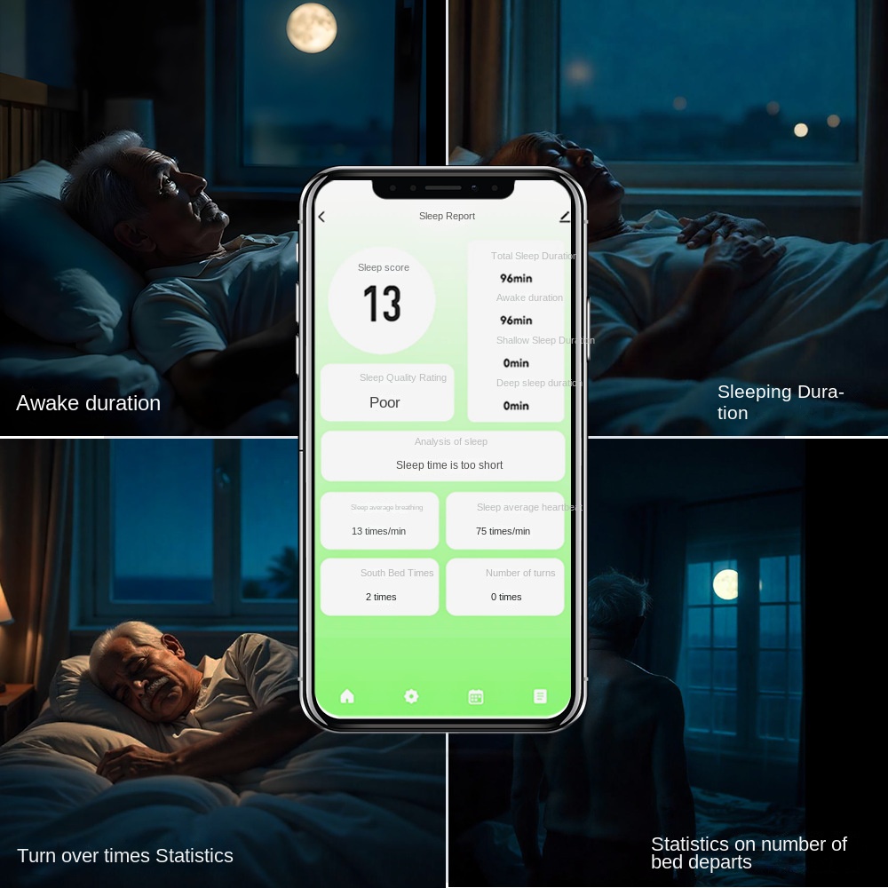 Tuya Modern Home App Monitor Elder Care 60GHz Millimeter Wave Radar Safe Breath Sensor Detects Sleep Heartbeat Rate WiFi