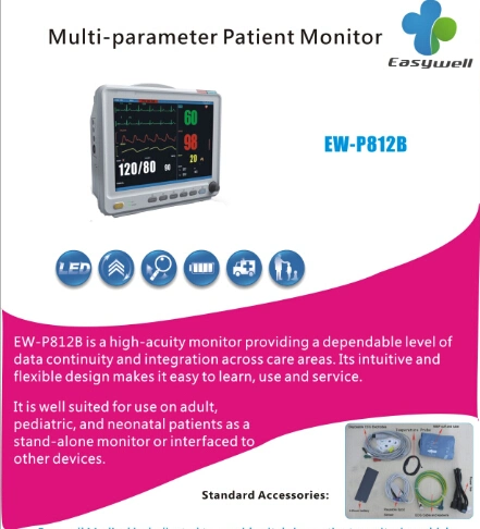 12inch Multi-Parameter Patient Monitor Ew-P812b for Human Use