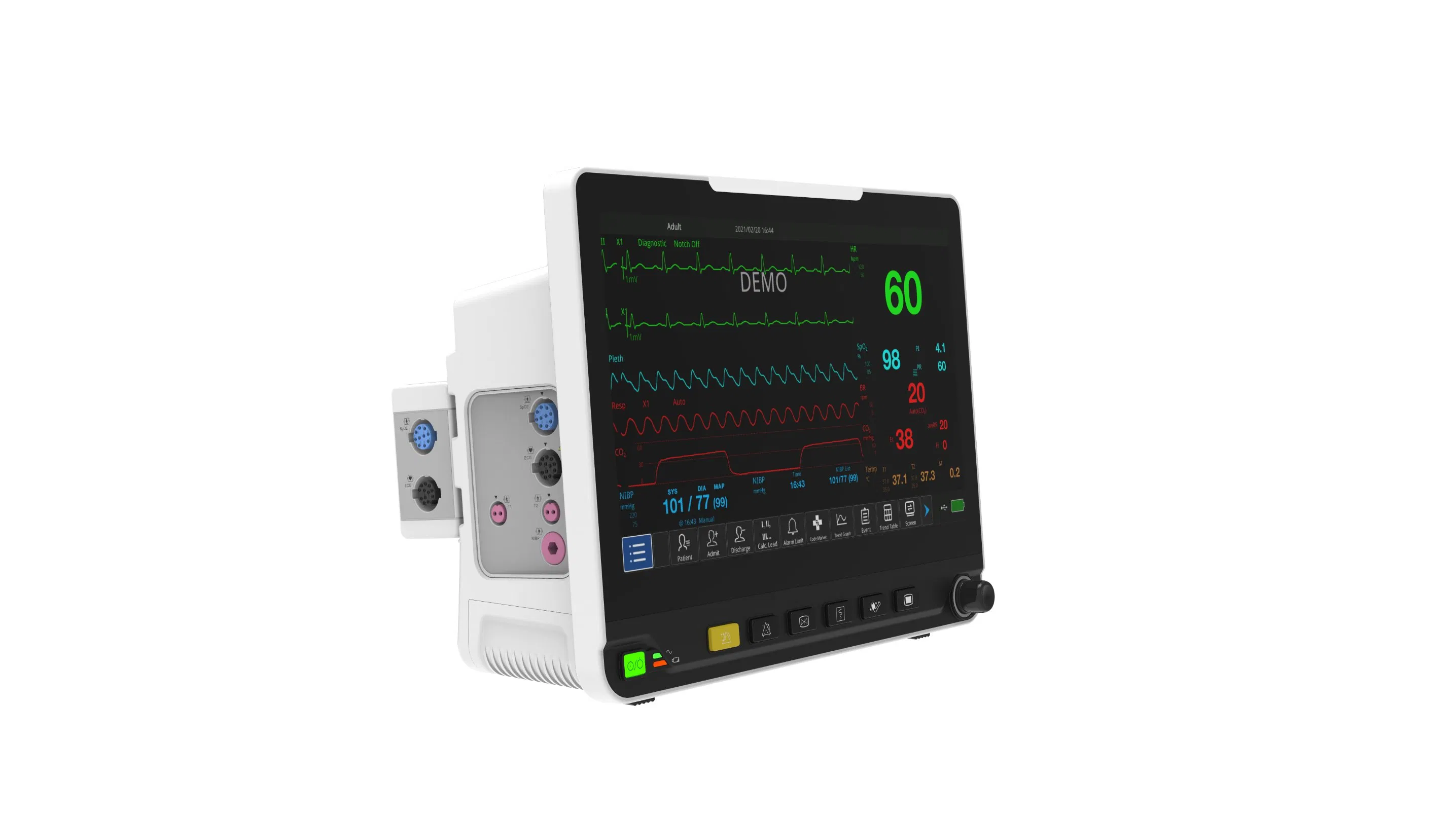Medical Cardiac Bed Side Patient Monitor Device Wall Mount Large Screen