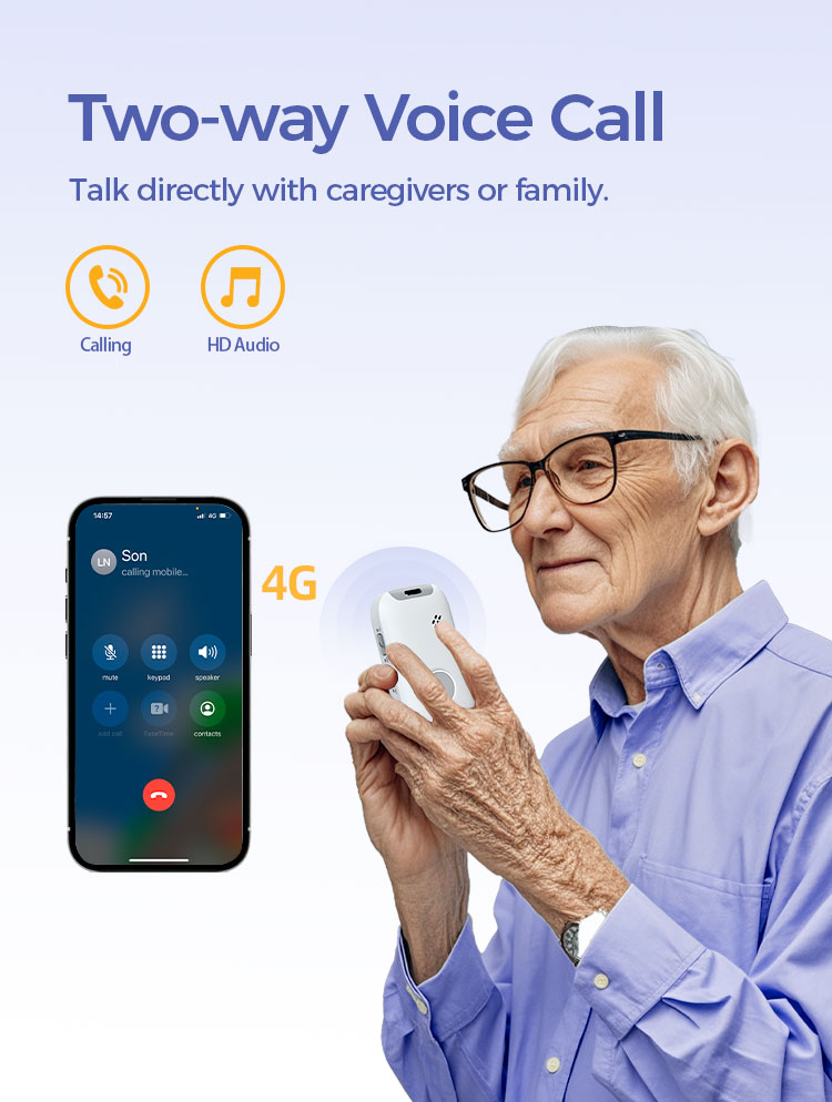 Remote Patient And Elderly Alert Monitoring Device For Seniors - Fall Detection, SOS, And Vital Signs Tracking