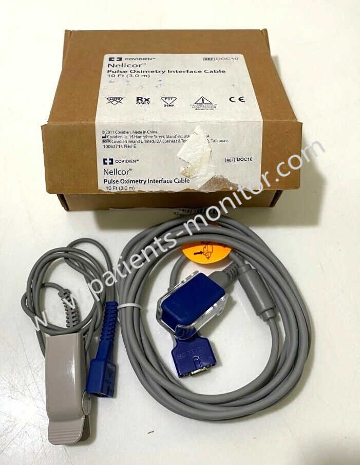 Pulse Oximetry Interface Cable 3.0m (10FT) Ref: Doc10