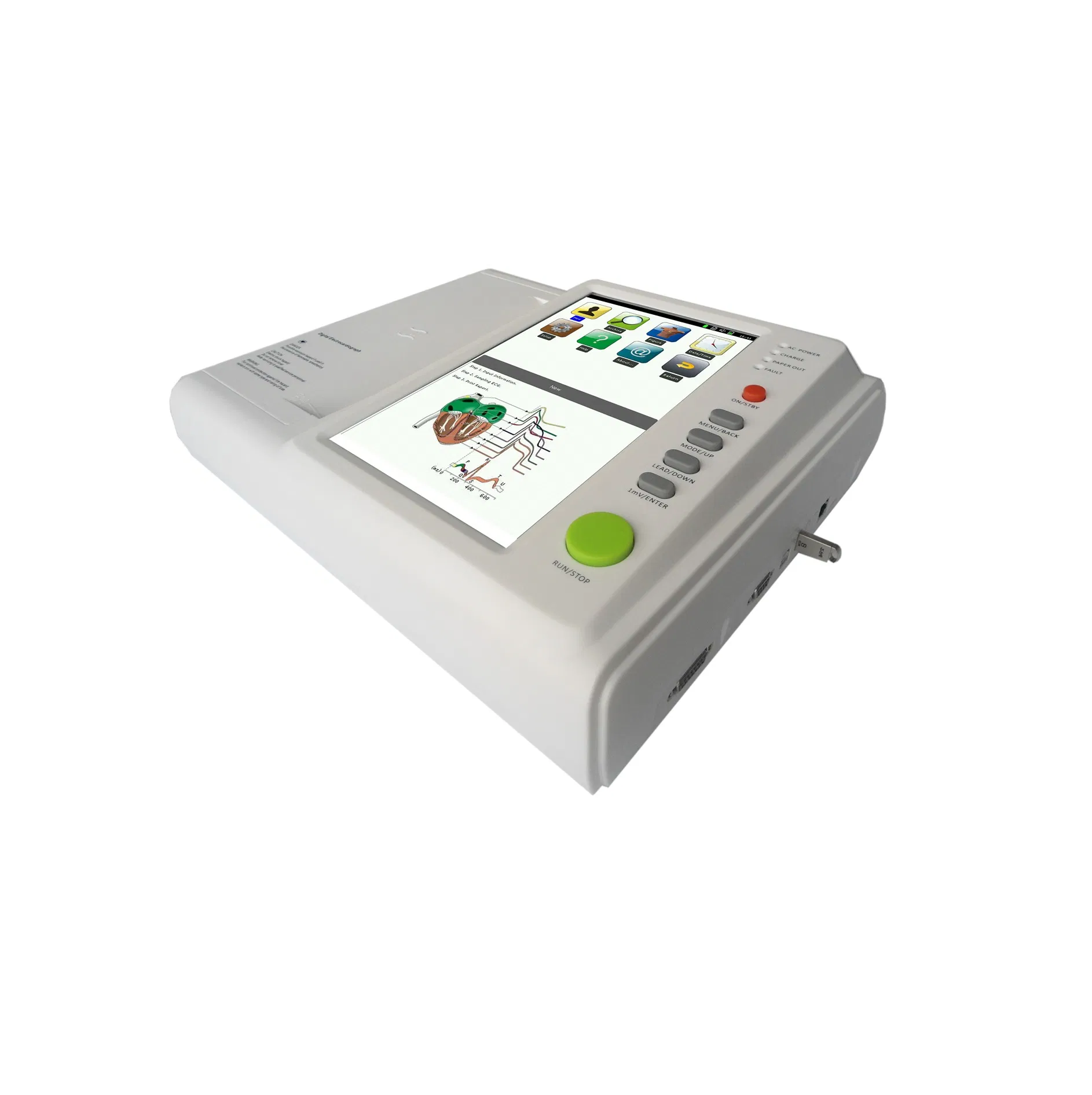 Portable 12-Lead ECG Cardiac Monitor for Home and Clinics