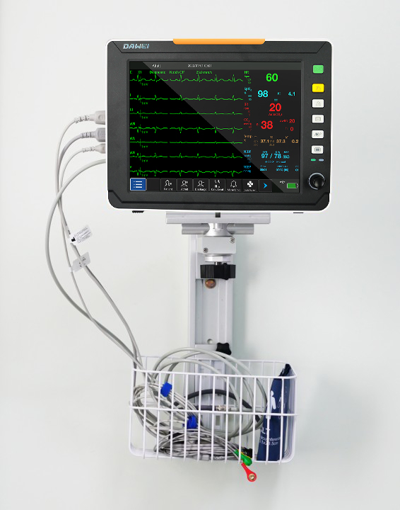 12.1-Inch Portable Wireless Bedside Vital Sign Patient Monitor with Printer Option for Surgical Instrument