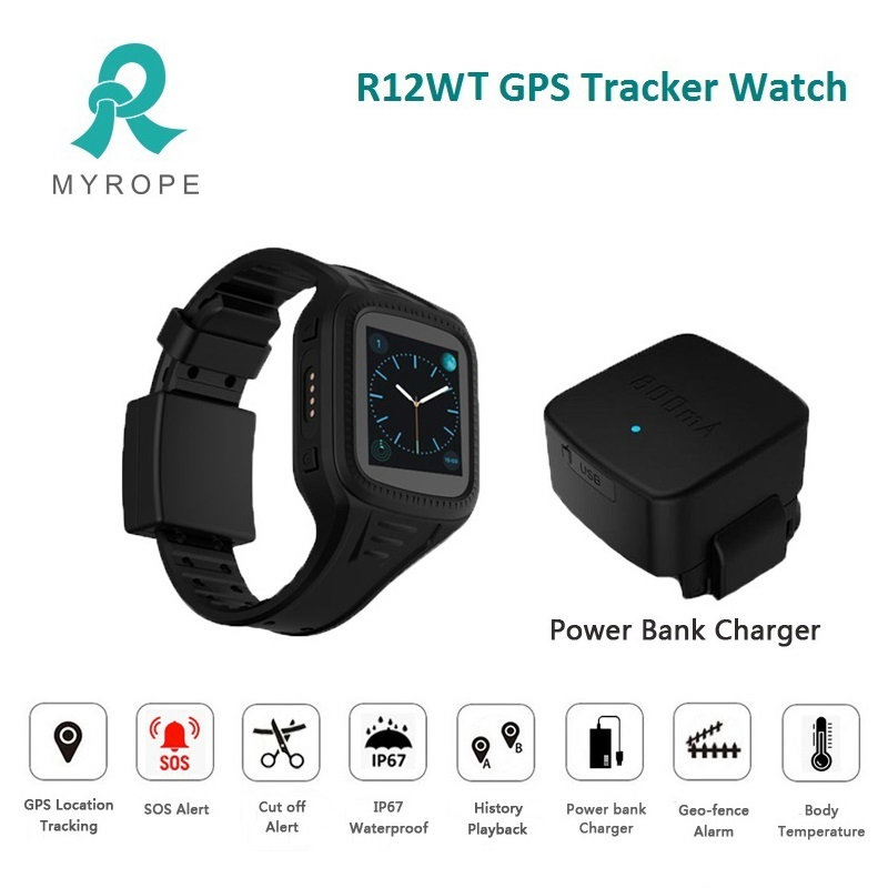 Offender Quarantine People Patients with Temperature Monitoring Anti Tamper GPS Tracking Bracelet for Elderly Prisoner with Free Platform