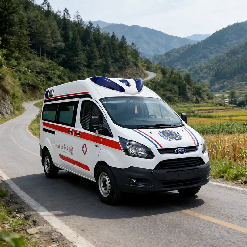 2026 Ford 4×2 Monitoring Emergency Rescue Ambulance with Light Bar Ambulance Fire Red