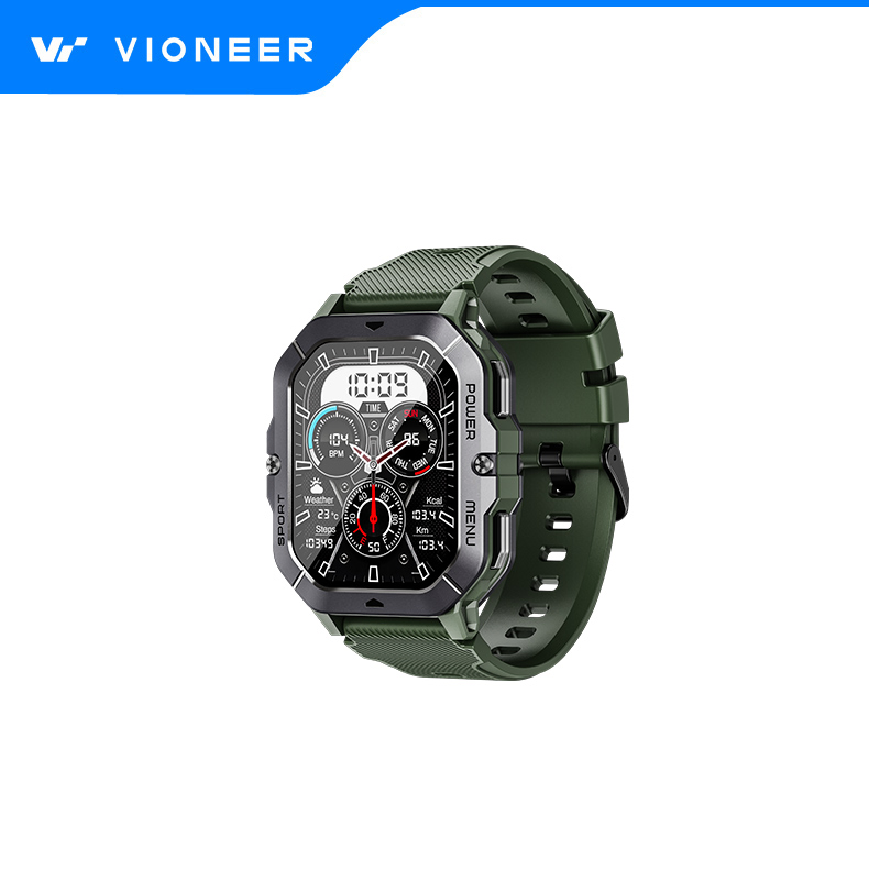 Vioneer Outdoor Waterproof Bt Calling Phone Heart Rate Sleep SpO2 Blood Pressure ECG Monitoring Sport Smart Bracelet Smartwatch