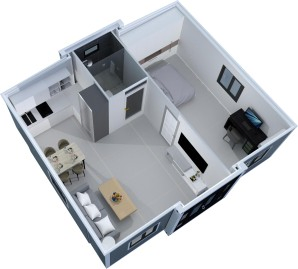 2b1b Luxury Prefabricated Modular Home Expandable Container House