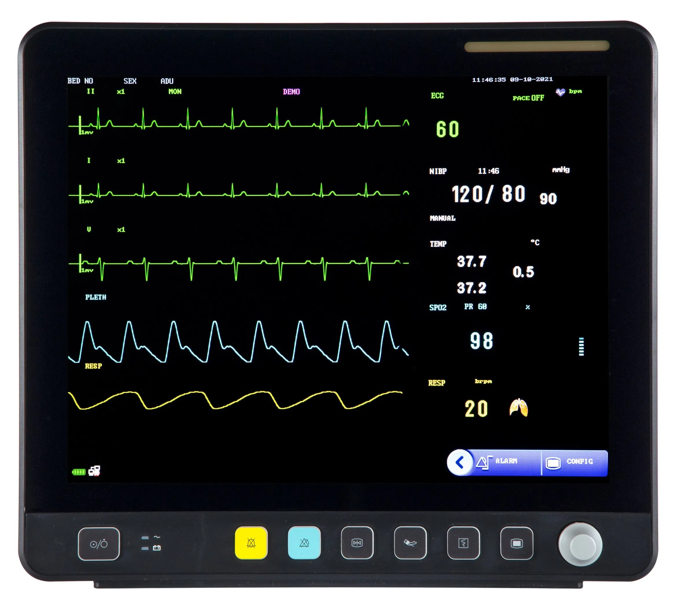 Medical 15 Inch Touch Screen Vital Sign Monitor Multi Parameter Patient Monitor