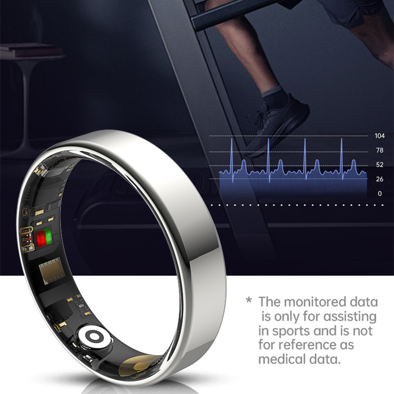 Ultra-Thin Fitness Tracker Men Women Heart Rate Blood Pressure Monitoring Waterproof Smart Ring
