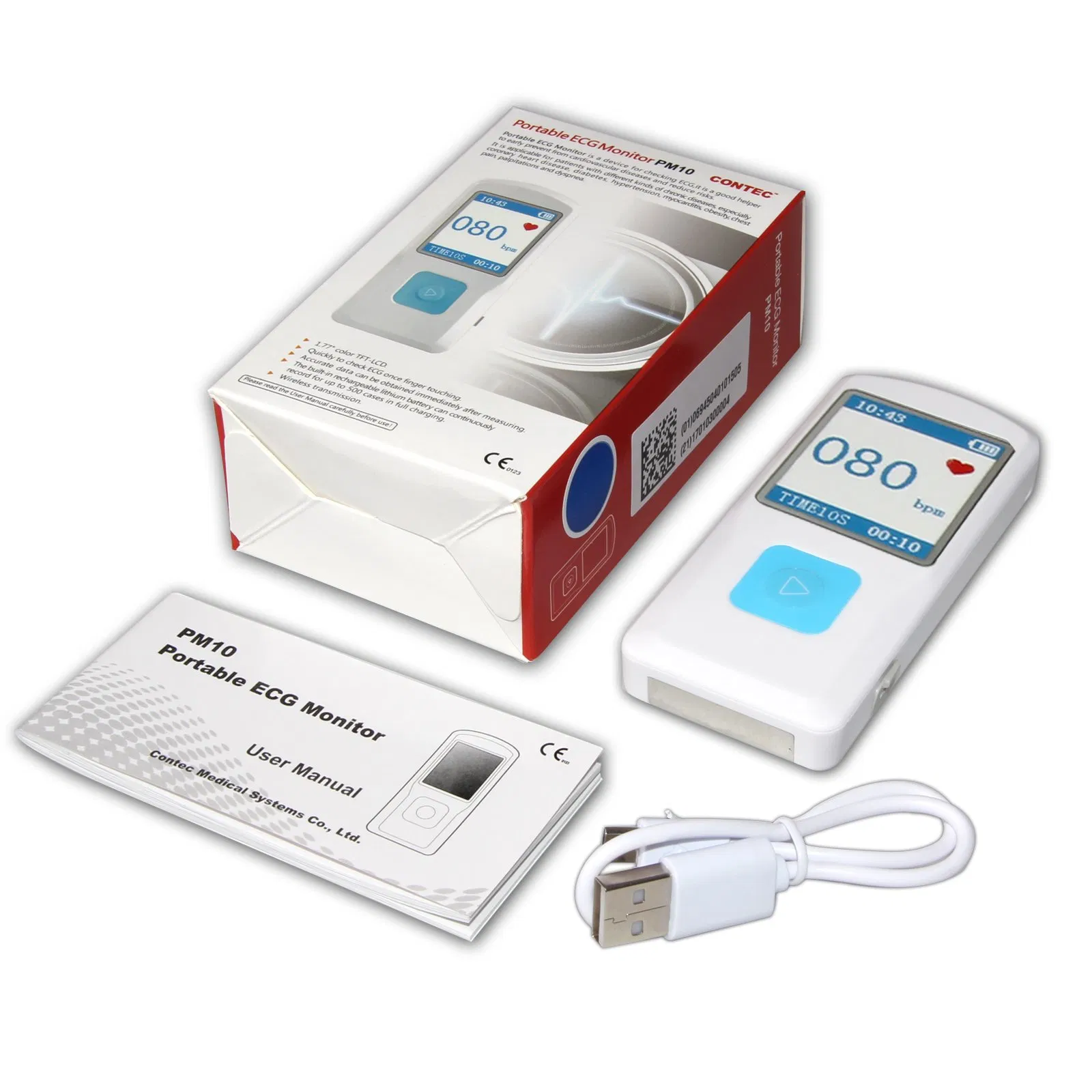 Contec Pm10 Medical Equipment Pocket ECG Machine Portable ECG Monitor