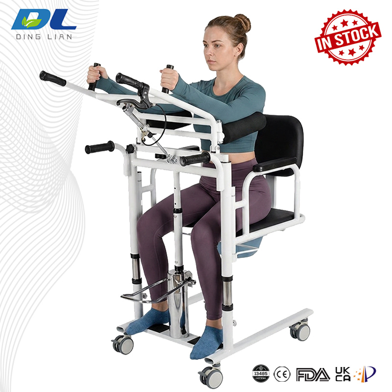 Dinglian Dl-Wgyw02 Bariatric Patient Transfer Lift Bedside Commode Chair with Footrest Platform