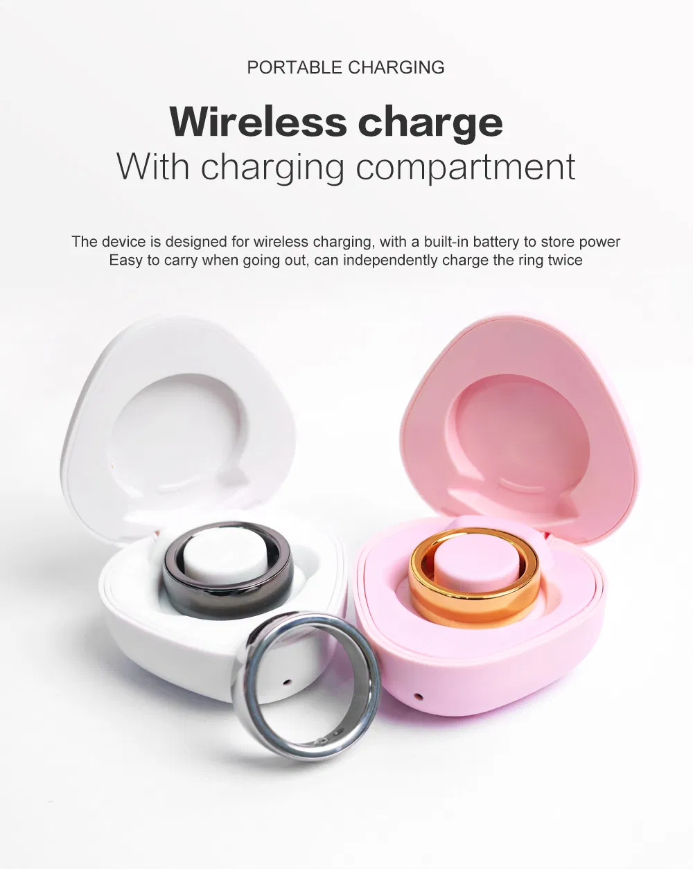 for Swimming Health Monitoring Tracking Monitor Heart Rate, Blood Oxygen for Bluetooth APP Ultra Slim Smart Wearable Ring