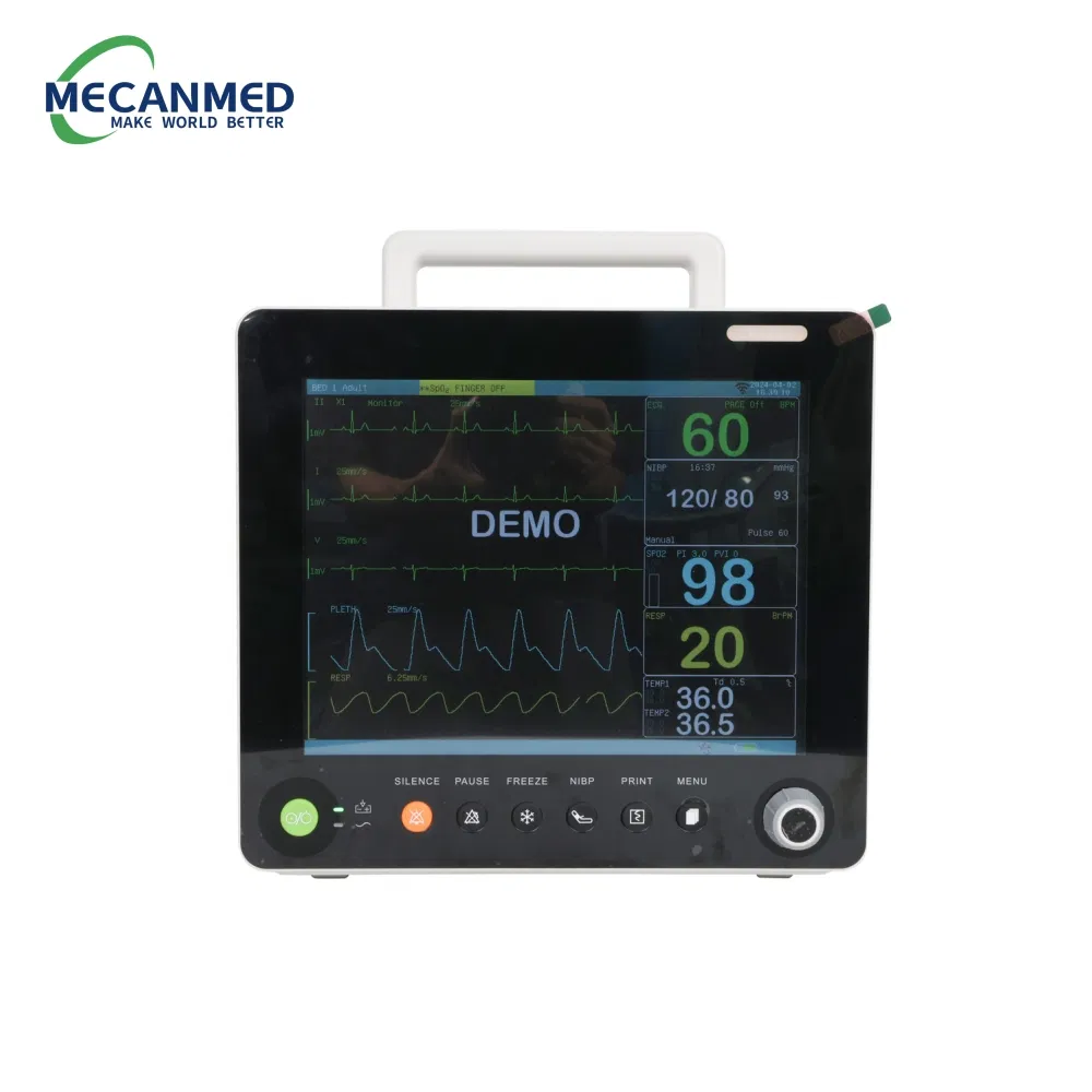 Guangzhou Hospital Factory Operation Room High Definition ECG SpO2 NIBP Resp Tem Heart Rate 12 Inch Remote Patient Monitor