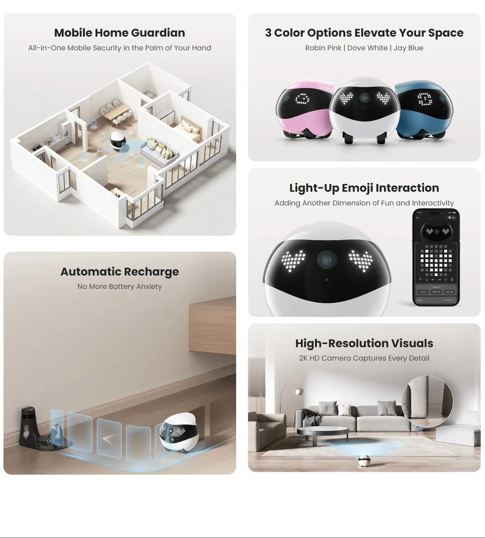 Intelligent Ai Robot - Home Guardian, Pet Companion, Emotional Interaction, Elderly Care Robothome Wireless Mobile Monitoring